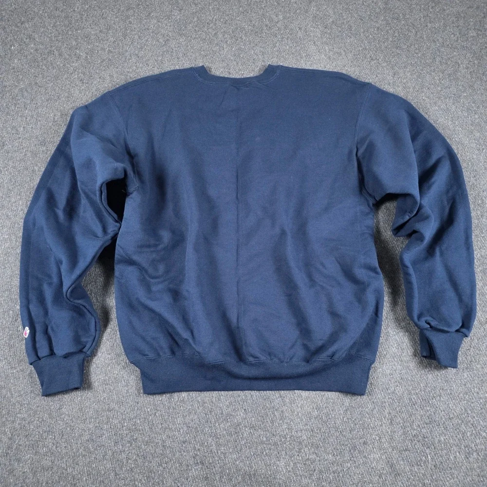 Vintage‎ 90s Champion Sweatshirt Mens Medium Navy Blue Embroidered Logo Crewneck